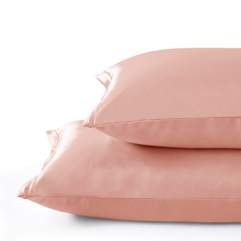 HommxJF HommxJF Rose Gold Satin Pillowcases with Zipper (20x36) King Size Pillowcases Set of 2 Rose Gold Silk Pillowcase for Hair and Skin  - Image 5