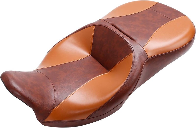 XFMT Brown Hammock Rider and Passenger Seat Fits Harley Touring Road King Street Glide Road Glide Electra Glide FLHR FLHX FLTRX 2009-2023 - Image 1