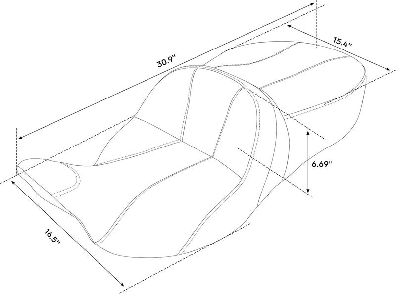 XFMT Brown Hammock Rider and Passenger Seat Fits Harley Touring Road King Street Glide Road Glide Electra Glide FLHR FLHX FLTRX 2009-2023 - Image 4