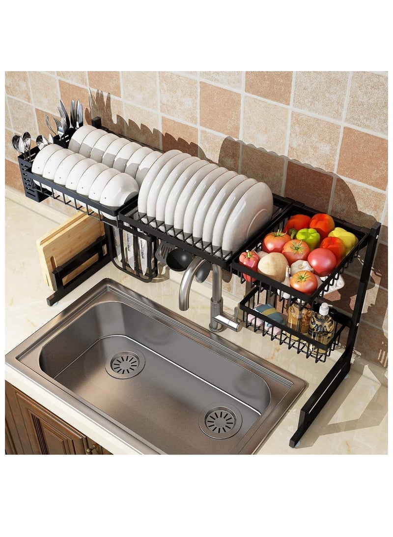 Stainless Steel Dish Rack Over Sink Dish Drainer Drainer Dryer Rack Kitchen Storage Organizer Rack Kitchen Utensil Holder - Image 2