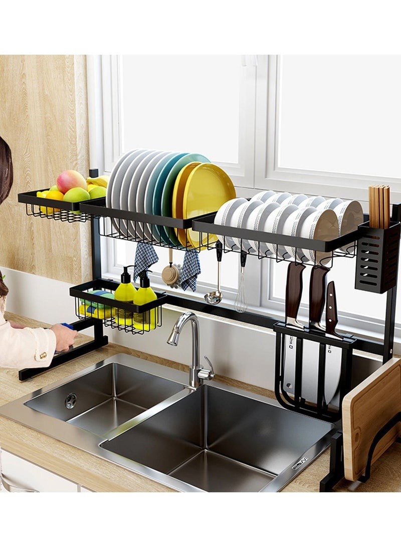 Stainless Steel Dish Rack Over Sink Dish Drainer Drainer Dryer Rack Kitchen Storage Organizer Rack Kitchen Utensil Holder - Image 4