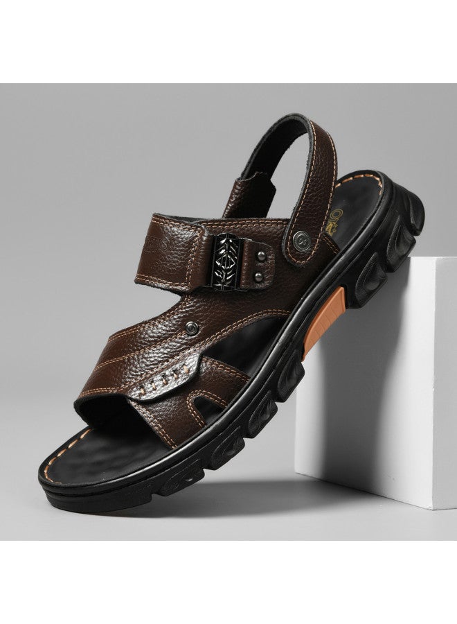 CARTELO Genuine Leather】men's Summer Beach Shoes, Dual-purpose Outdoor Sandals, Genuine Leather Breathable Slippers For Men - Image 2