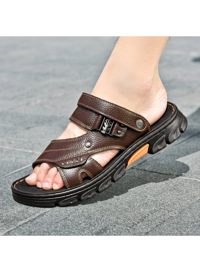 CARTELO Genuine Leather】men's Summer Beach Shoes, Dual-purpose Outdoor Sandals, Genuine Leather Breathable Slippers For Men - Image 5