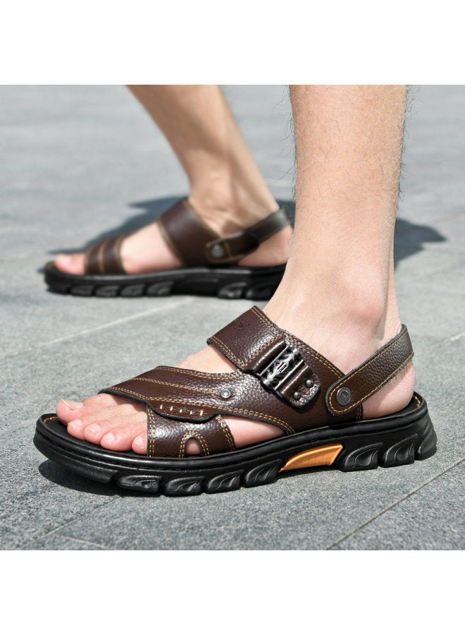 CARTELO Genuine Leather】men's Summer Beach Shoes, Dual-purpose Outdoor Sandals, Genuine Leather Breathable Slippers For Men - Image 4