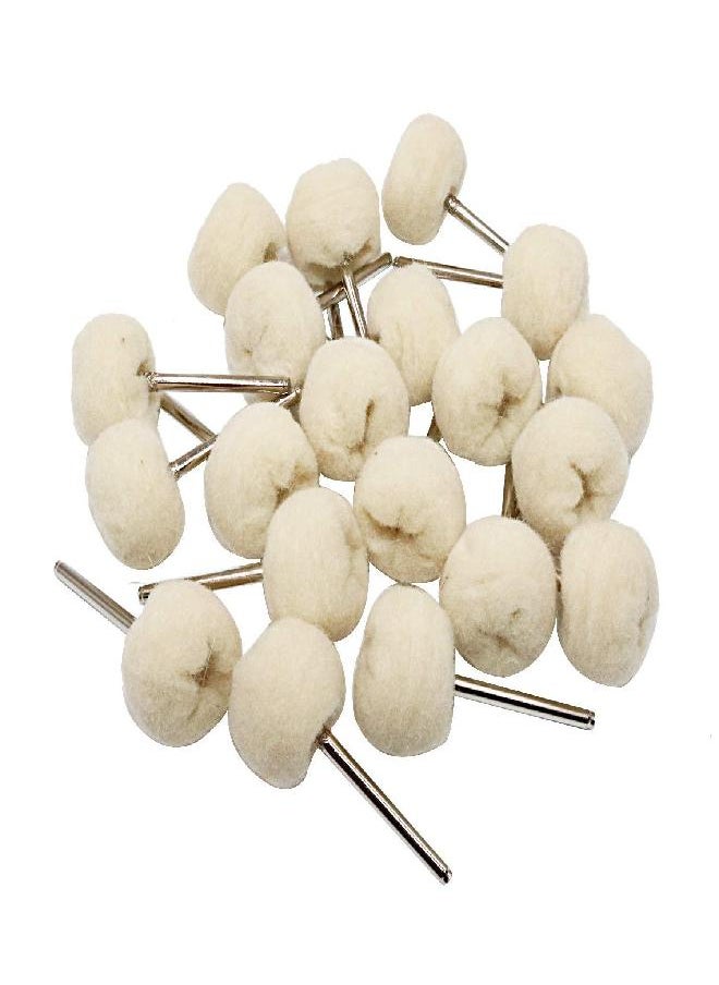 NIUPIKA NIUPIKA Cotton Polishing Wheel Buff Buffing Wheels Soft Fine Rotary Tool Accessories 3mm Mandrel 20 Pieces  - Image 4