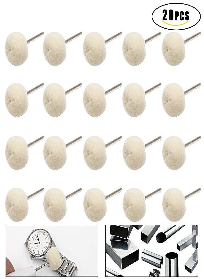 NIUPIKA NIUPIKA Cotton Polishing Wheel Buff Buffing Wheels Soft Fine Rotary Tool Accessories 3mm Mandrel 20 Pieces  - Image 2