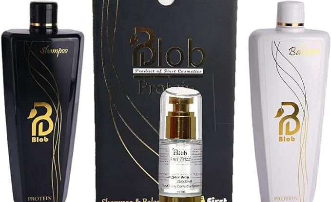 LOOP Blob Hair Care Set After Protein (Shampoo + Conditioner + Serum 110) - Damaged Hair - Moisturizing, Repairing, Anti-Frizz - Sandalwood Scent - 50 mL Each - 3 Items - Image 1