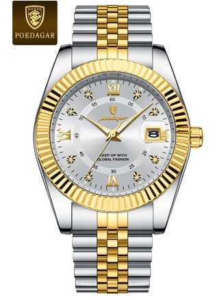 Gold white steel belt model
