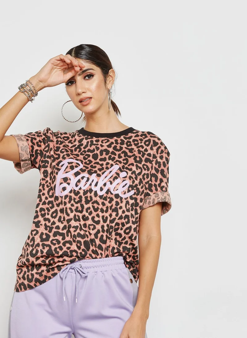 Missguided MG Barbie Leopard Print T-shirt