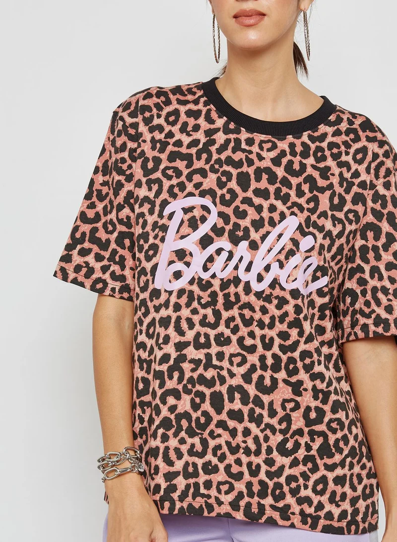 Missguided MG Barbie Leopard Print T-shirt