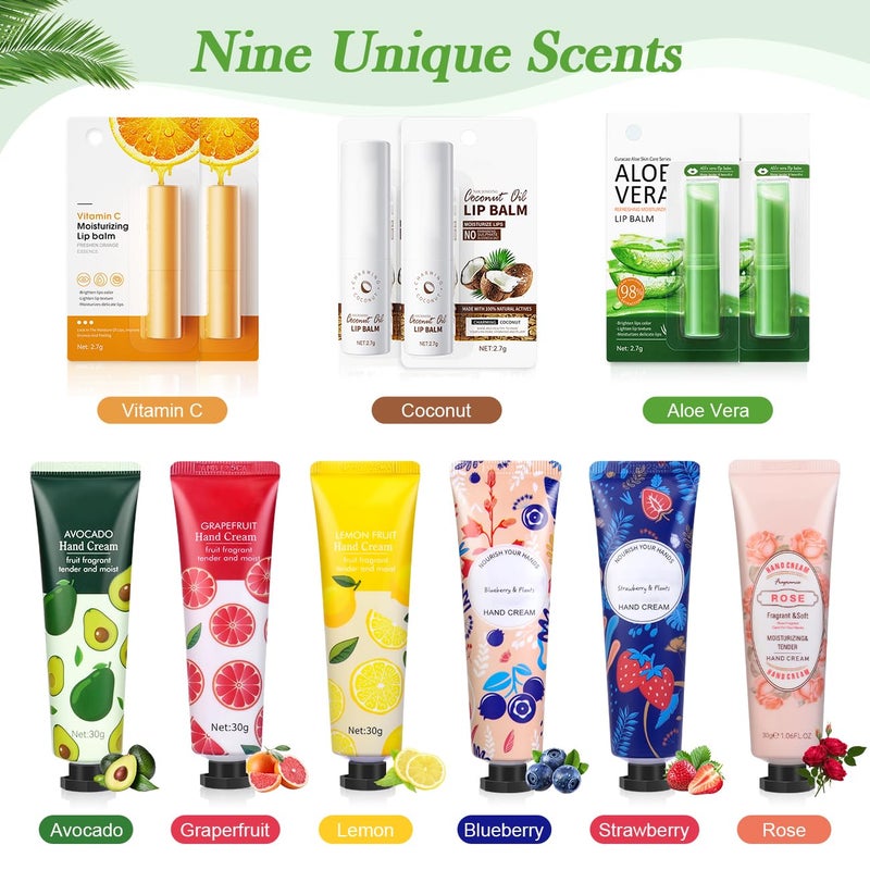 SUPERSUN Lip Balm And Hand Cream Gift Set For Women, 6 Lip Balm Bulk + 6 Organza Bags + 6 Hand Lotion, Bridal Wedding Favor for Guests , Christmas Gifts Stocking Stuffers Teacher Appreciation Thank You Gifts - Image 3