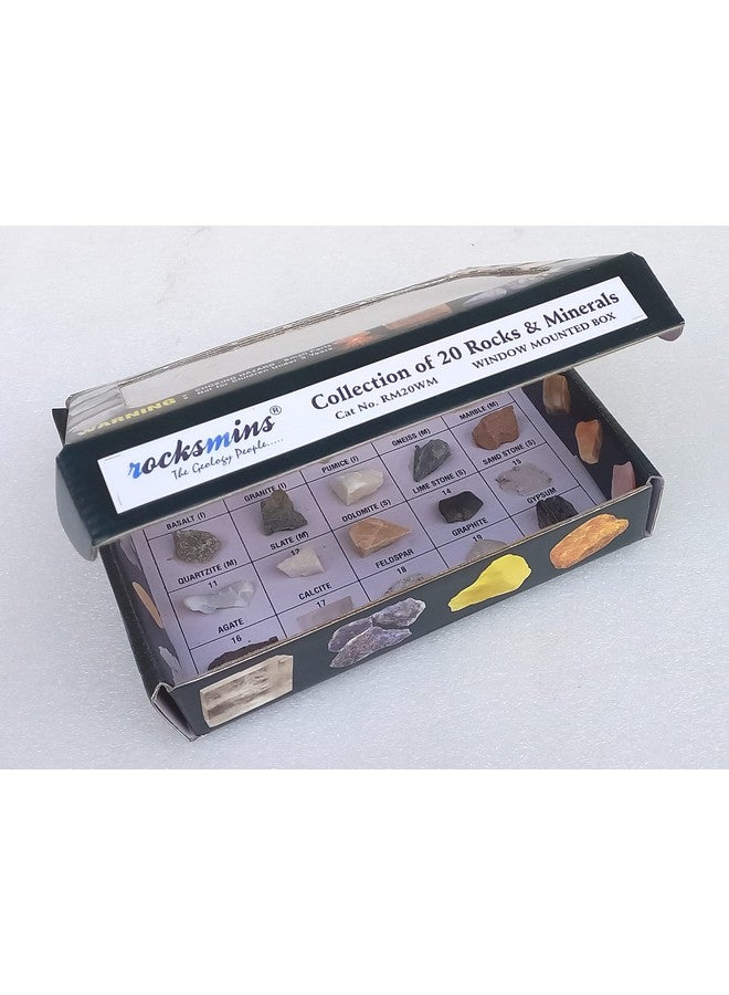 Rocksmins RM20PT Rocks & Minerals Collection Set of 20 Specimen (10 Rocks + 10 Minerals) Rock and Mineral - Image 4