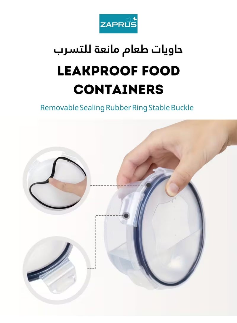 زابروس حافظات بلاستيك محكمة الإغلاق – ٣٢ قطعة علب حفظ الطعام | آمنة للميكرويف والفريزر | أغطية مانعة للتسرب – لتنظيم المطبخ والثلاجة والوجبات - Image 3