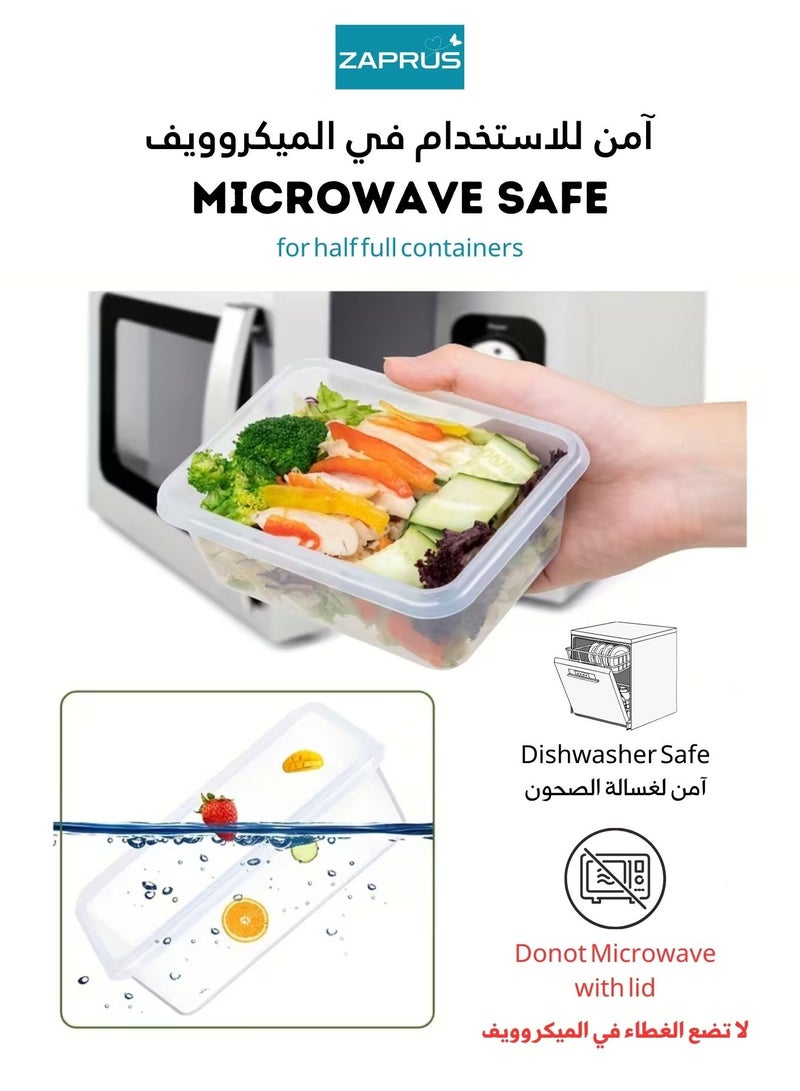 زابروس حافظات بلاستيك محكمة الإغلاق – ٣٢ قطعة علب حفظ الطعام | آمنة للميكرويف والفريزر | أغطية مانعة للتسرب – لتنظيم المطبخ والثلاجة والوجبات - Image 4