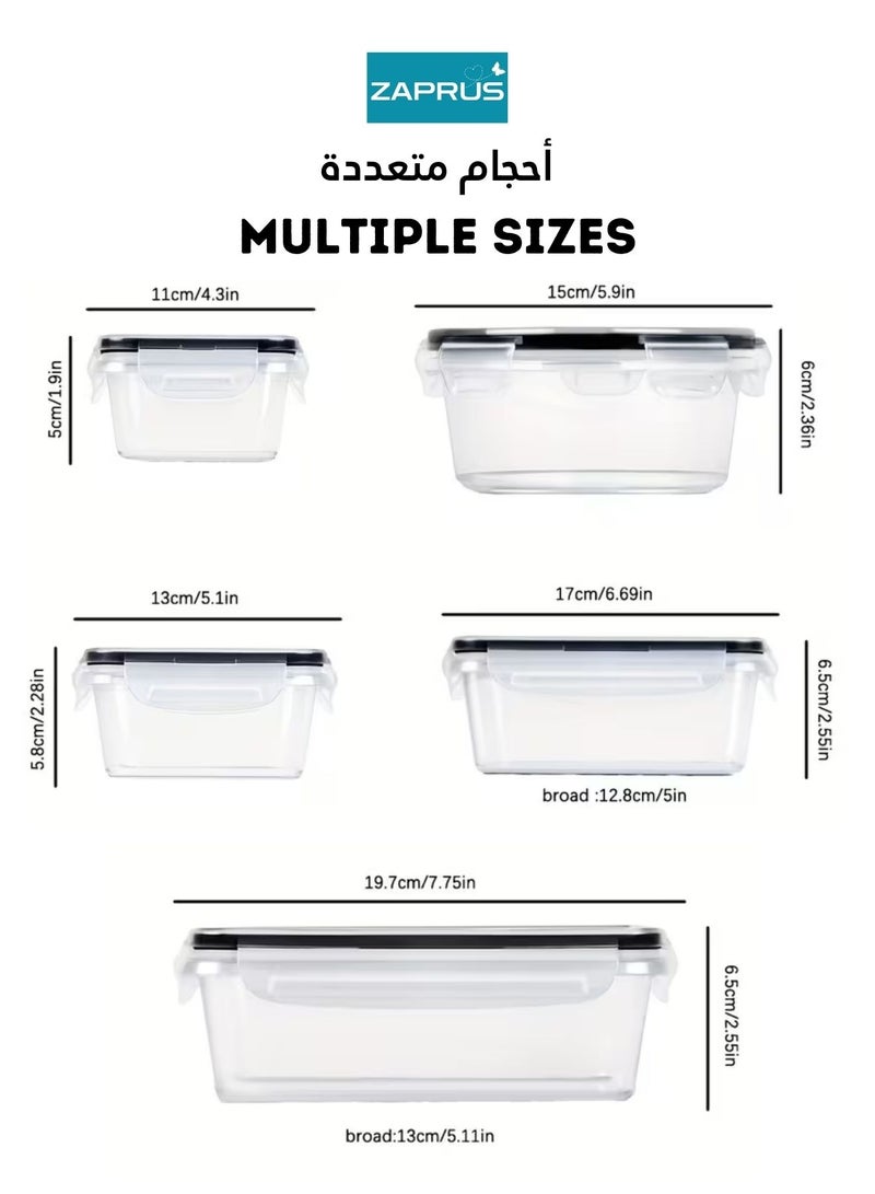 زابروس حافظات بلاستيك محكمة الإغلاق – ٣٢ قطعة علب حفظ الطعام | آمنة للميكرويف والفريزر | أغطية مانعة للتسرب – لتنظيم المطبخ والثلاجة والوجبات - Image 5