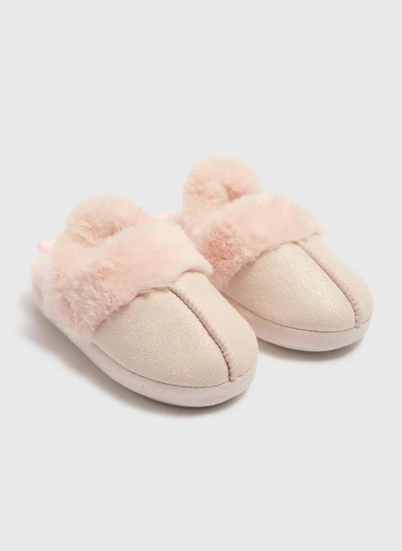 ماتلان Girls Pink Snug Mule Slippers