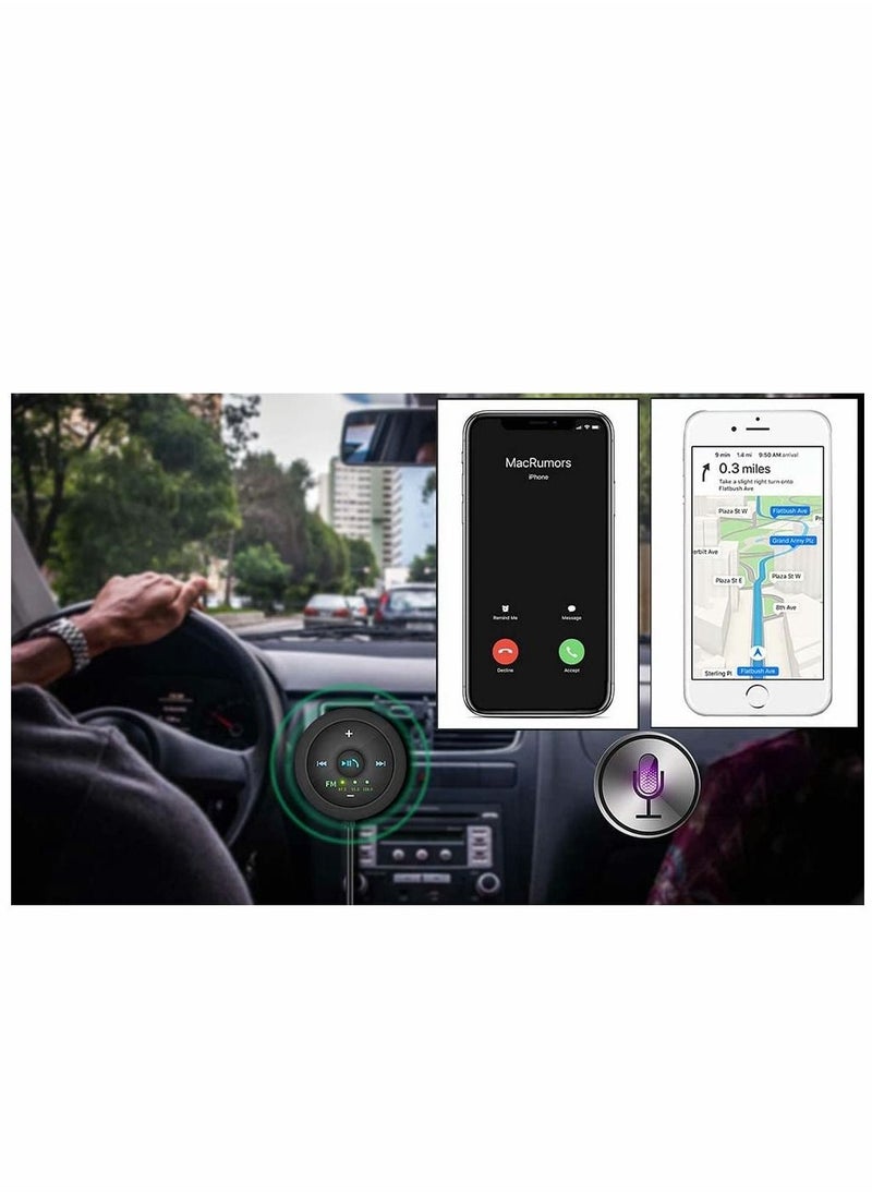 Y&D - BC20 Bluetooth Car Kit, 5.0 Hands-Free Audio Adapter, Built-in Microphone, 3M Magnetic Base, for System with 3.5mm AUX Input Port or FM Transmitter - Image 1