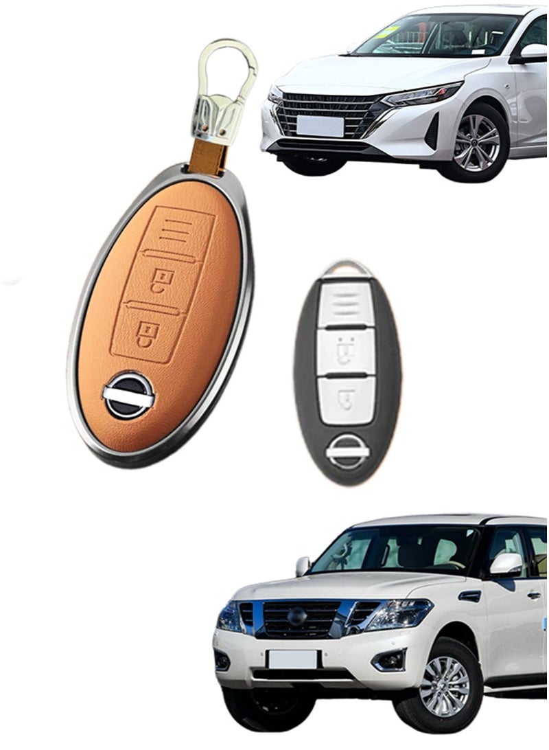 Nissan Car key cover, suitable for Nissan car key cover, perfectly wrapped car keys, anti-fall, wear-resistant, high-end. Material: cowhide. - Image 1
