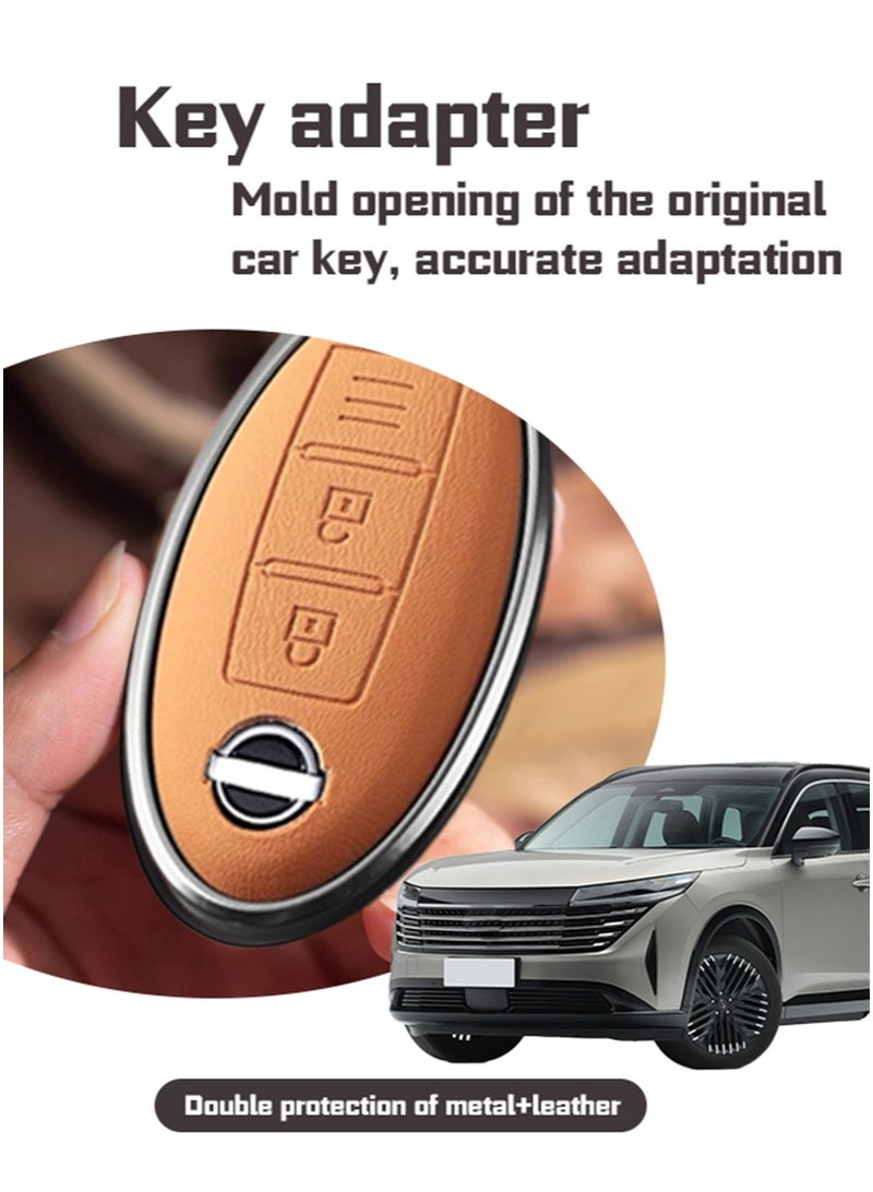 Nissan Car key cover, suitable for Nissan car key cover, perfectly wrapped car keys, anti-fall, wear-resistant, high-end. Material: cowhide. - Image 2