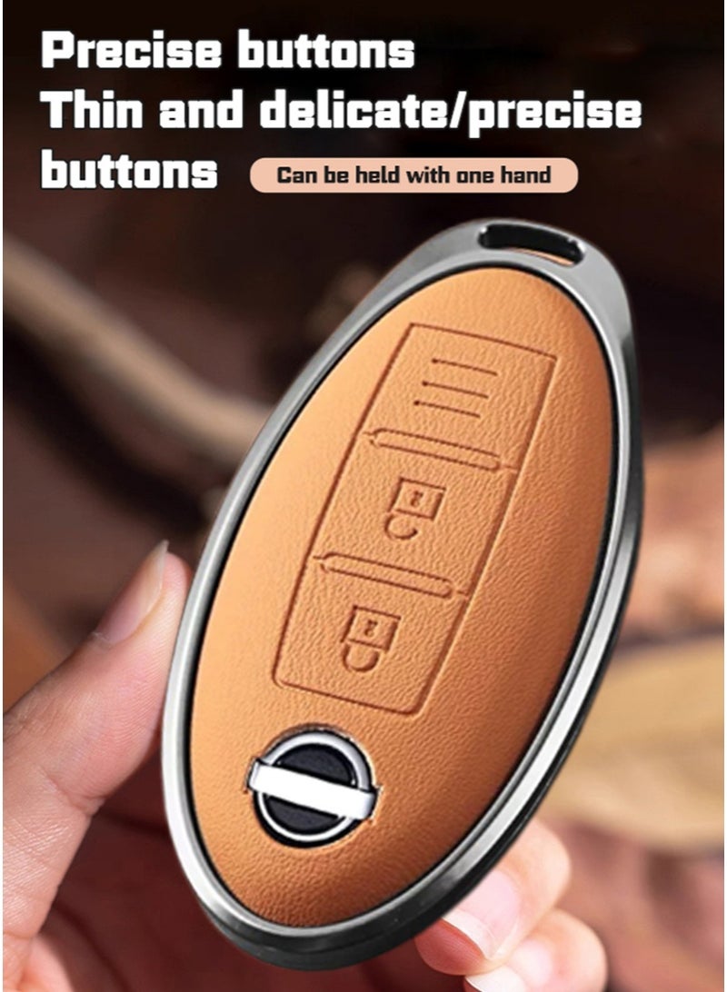 Nissan Car key cover, suitable for Nissan car key cover, perfectly wrapped car keys, anti-fall, wear-resistant, high-end. Material: cowhide. - Image 4