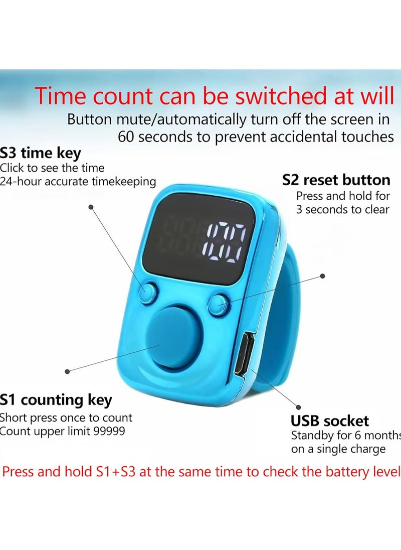 Electric Finger Tally Counter with LED Display: Enhanced Digital Counting for Precision and Ease, Black
