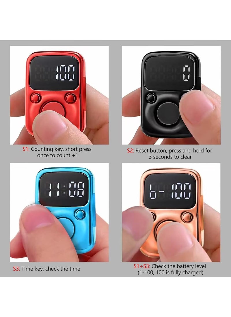 Electric Finger Tally Counter with LED Display: Enhanced Digital Counting for Precision and Ease, Black