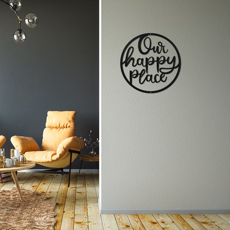 1set Rustic Style Living Room Sign Decor Iron Wall Hanging Pendant - Image 1
