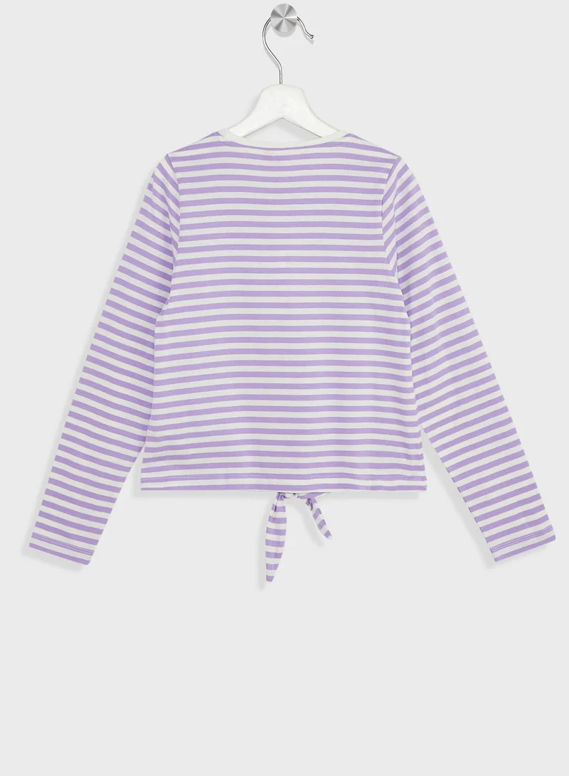 Vero Moda Girl Kids Striped Knot Top