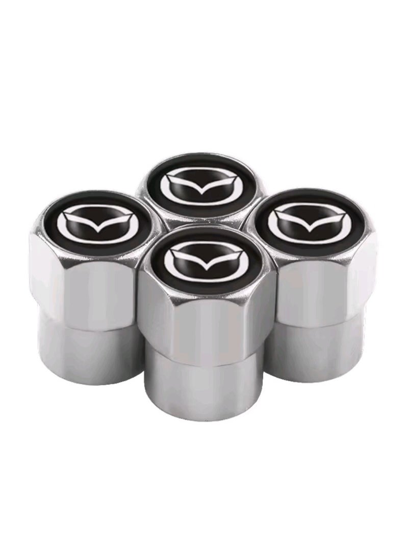 أغطية صمامات إطارات السيارات (4 قطع) ملحقات غطاء صمام هواء الإطارات مناسبة لسيارات مازدا 3 و6 وCX-3 وCX-5 وCX-90 وCX-30 وجميع الموديلات الأخرى - Image 1