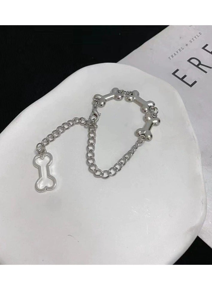 Goolsky Asymmetrical Dog Bone Bracelet – Minimalist Unisex Friendship & Couple Accessory, Cool & Edgy Style - Image 5