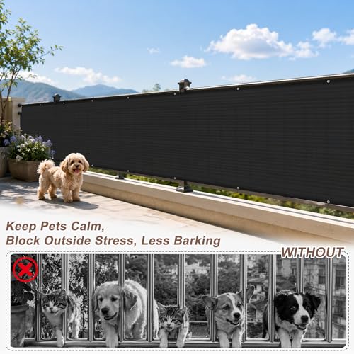 SUNNY GUARD 3'x16' Black Balcony Privacy Screen Fence, Apartments Railing Heavy Duty Wind Screen for Outdoor,Deck,Backyard,Patio Privacy（We Make Custom Sizes） - Image 4