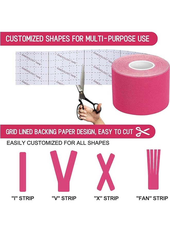 2 Roll Waterproof Breathable Kinesiology Tape, Athletic Elastic Kneepad, Muscle Pain Relief Knee Taping for Gym, Fitness, Running, Tennis, Swimming and Football, Black - Image 2