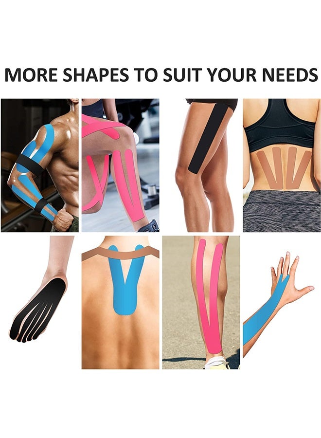 2 Roll Waterproof Breathable Kinesiology Tape, Athletic Elastic Kneepad, Muscle Pain Relief Knee Taping for Gym, Fitness, Running, Tennis, Swimming and Football, Black - Image 5