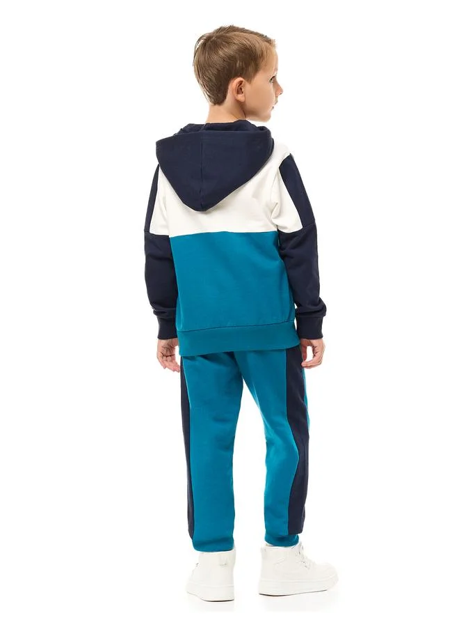victor and jane Victor And Jane Boys Multi Color Block Hoodie and Joggers Set