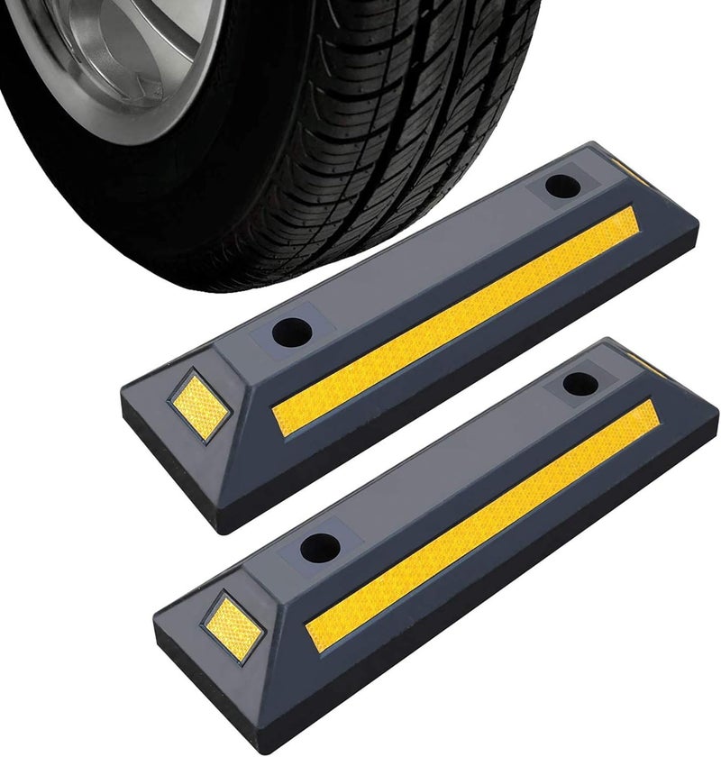 Reliancer 2 Pack Heavy Duty Rubber Parking Blocks - Image 1