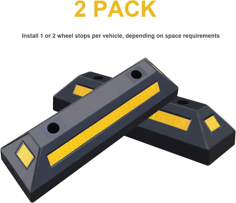 Reliancer 2 Pack Heavy Duty Rubber Parking Blocks - Image 2
