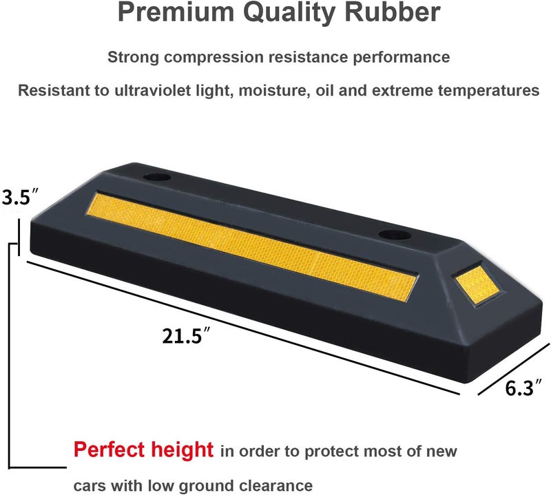 Reliancer 2 Pack Heavy Duty Rubber Parking Blocks - Image 5