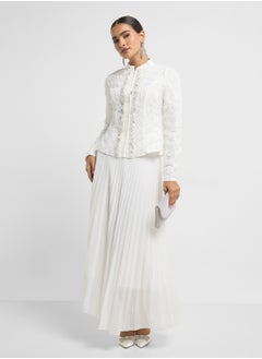 ELLA Textured Top With Pleated Skirt Set  - Image 5