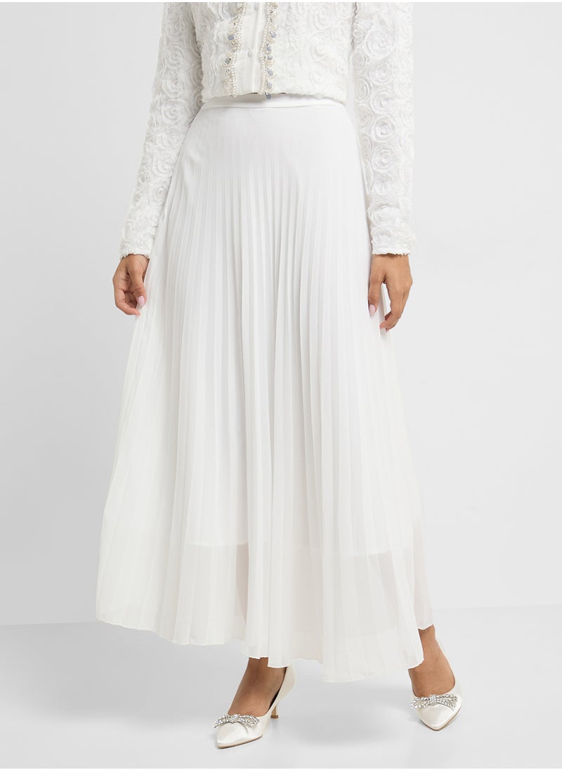 ELLA Textured Top With Pleated Skirt Set  - Image 4