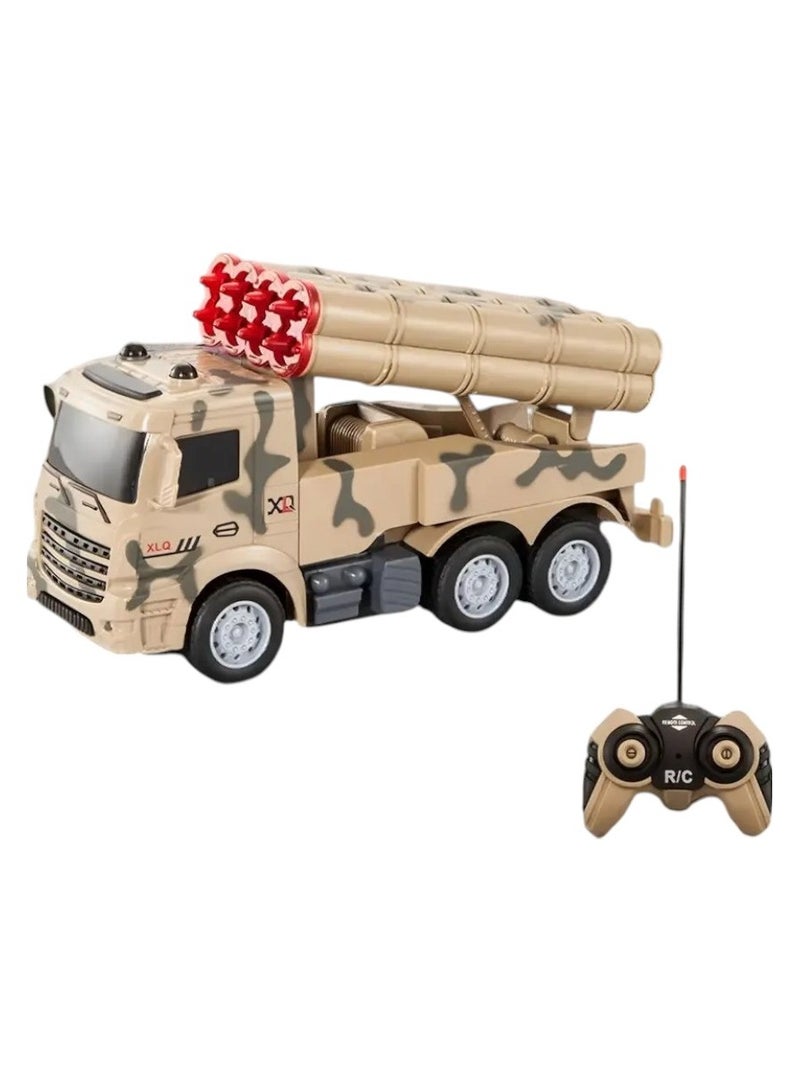 Toy Box Remote Controlled Missile Launch Toy Truck Military Vehicle Model with Lights and Sounds - Image 1