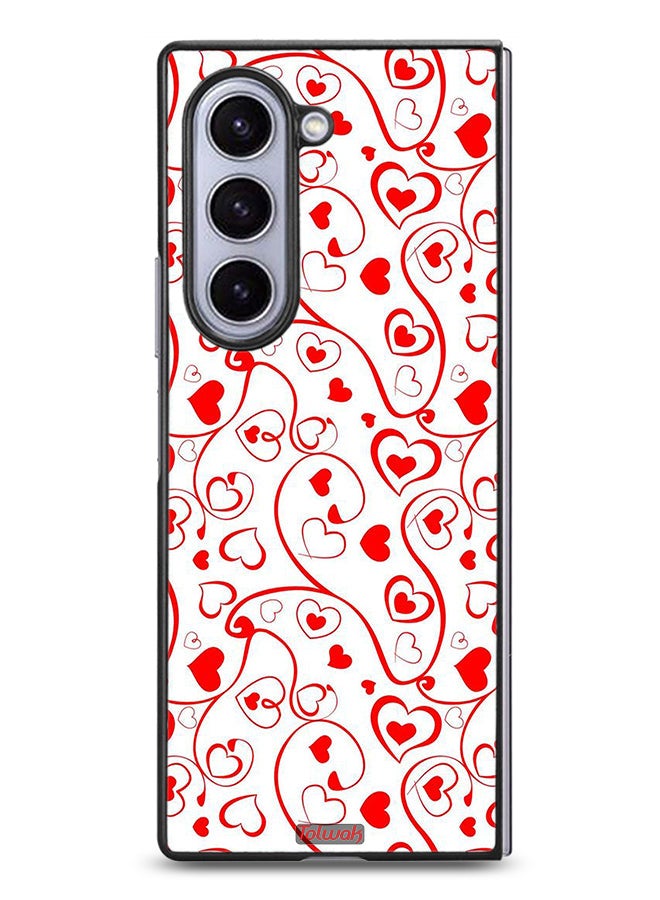 Tolwak Samsung Galaxy Z Fold6 Protective Case Cover Hearts Pattern - Image 1