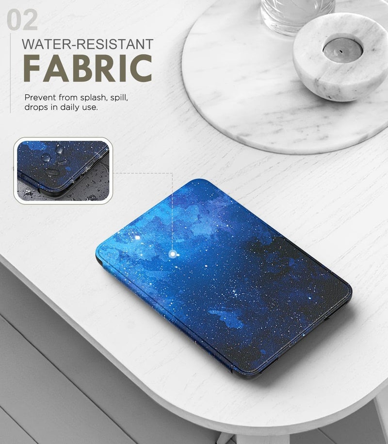 MoKo Case Fits 6" All-New Kindle (11th Generation-2024/2022 Release), Lightweight Shell Cover with Auto Wake/Sleep for Kindle 2024/2022 11th Gen e-Reader, Blue Starry Sky - Image 3