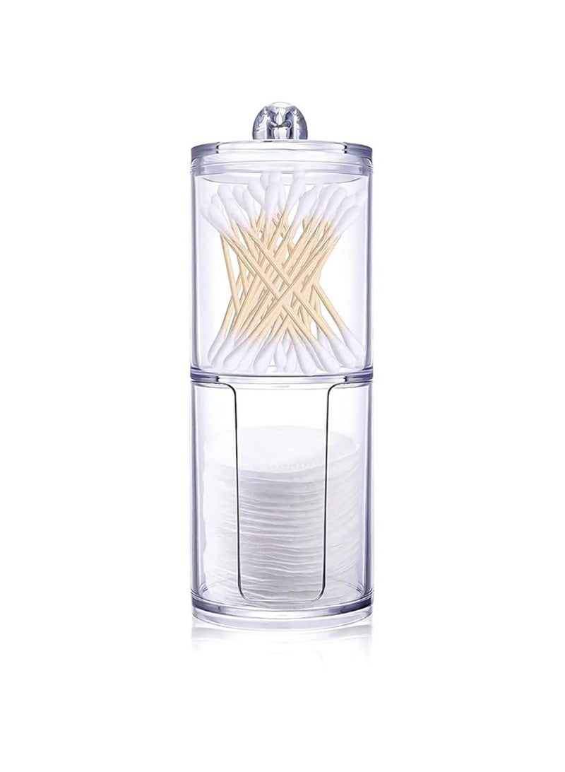 Arabest Swab Holder Organizer - Large-capacity Double-layer Cosmetic Organizer Box, Storage Box with Lid,for Medicine Jar, Accessories, Cotton Ball, Bath Salt, Cotton Pad Organizing - Image 1