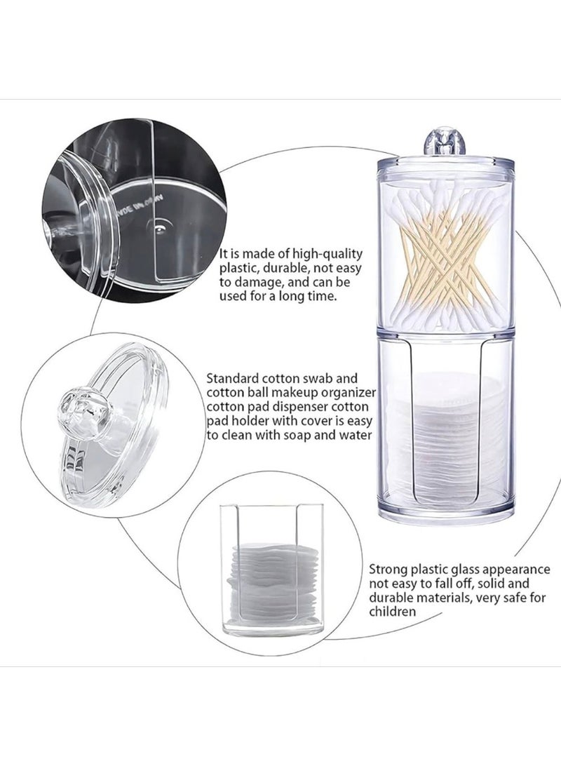 Arabest Swab Holder Organizer - Large-capacity Double-layer Cosmetic Organizer Box, Storage Box with Lid,for Medicine Jar, Accessories, Cotton Ball, Bath Salt, Cotton Pad Organizing - Image 2