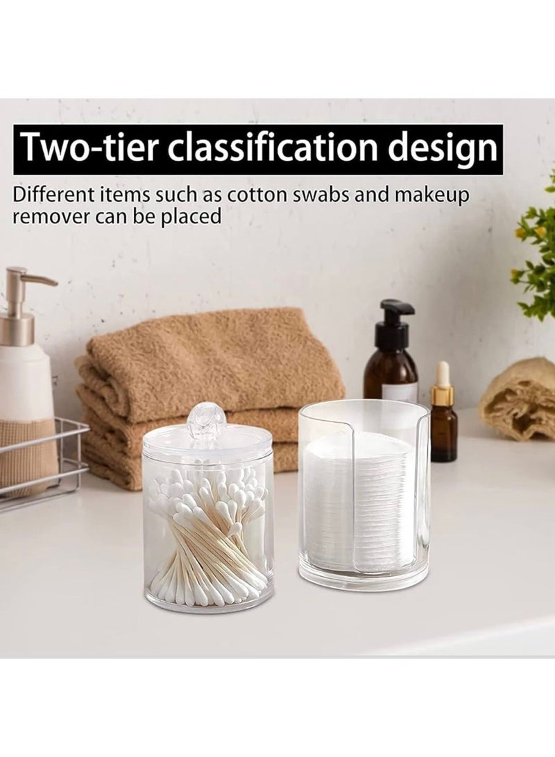 Arabest Swab Holder Organizer - Large-capacity Double-layer Cosmetic Organizer Box, Storage Box with Lid,for Medicine Jar, Accessories, Cotton Ball, Bath Salt, Cotton Pad Organizing - Image 3