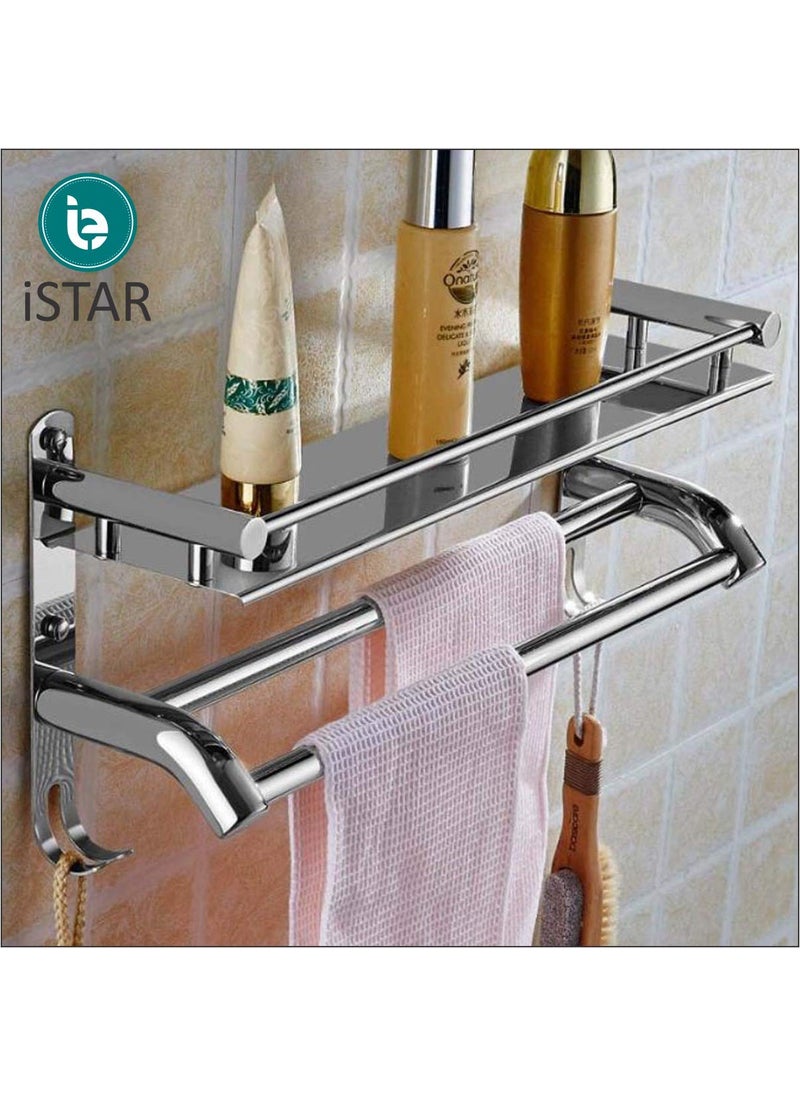 iSTAR iSTAR Stainless Steel 2 Shelf Bathroom Shelf Multi use Rack Bathroom Shelf and Rack  - Image 3