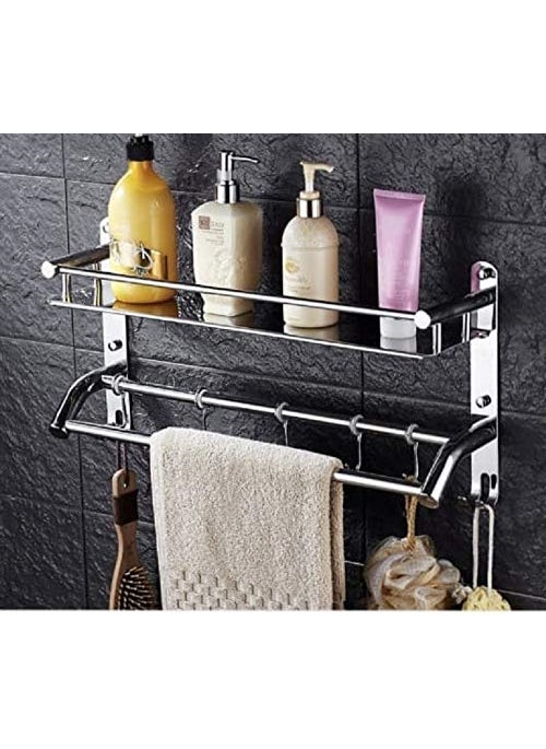 iSTAR iSTAR Stainless Steel 2 Shelf Bathroom Shelf Multi use Rack Bathroom Shelf and Rack  - Image 2