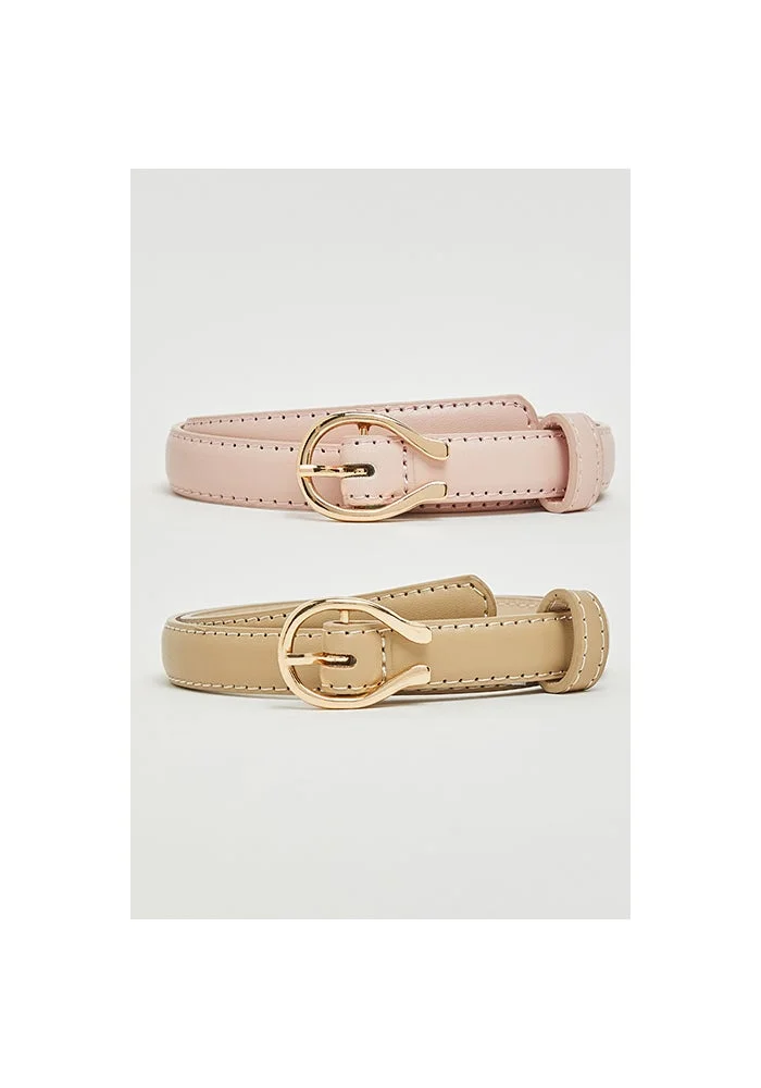 أر أند بي 2 Pack Solid Buckle Belts