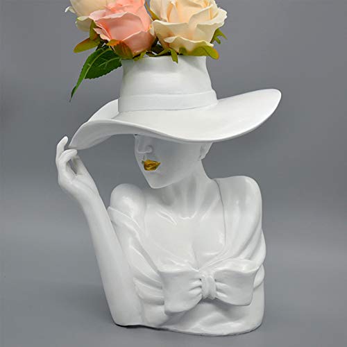 Yuccasly Cosylove Flower Vase, Decorative Ceramic Flower Vase, Creative Elegant Woman Arrangement Flower Vase, Art Vase for Home Office Living Room Wedding and Events Decor - Image 5