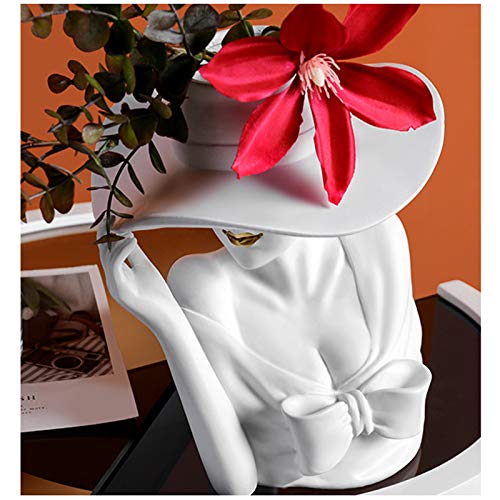 Yuccasly Cosylove Flower Vase, Decorative Ceramic Flower Vase, Creative Elegant Woman Arrangement Flower Vase, Art Vase for Home Office Living Room Wedding and Events Decor - Image 4